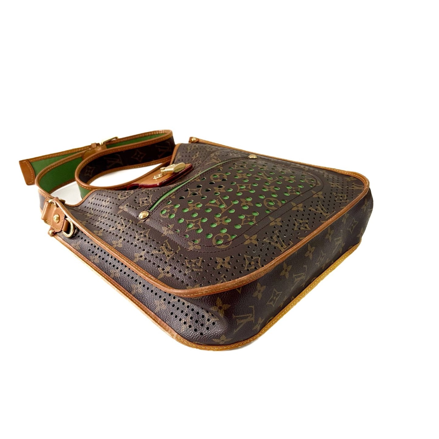 Monogram Perforé Shoulder Bag Brown and Green