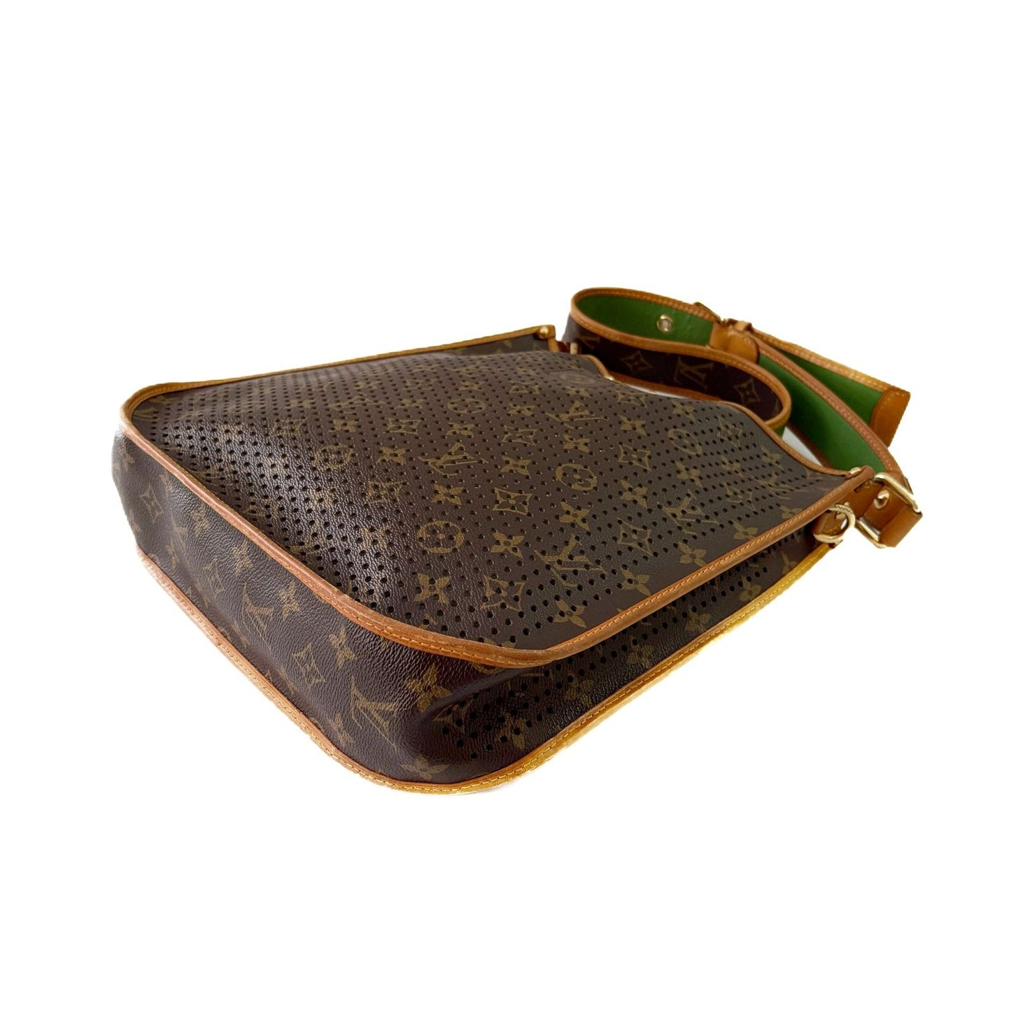 Monogram Perforé Shoulder Bag Brown and Green