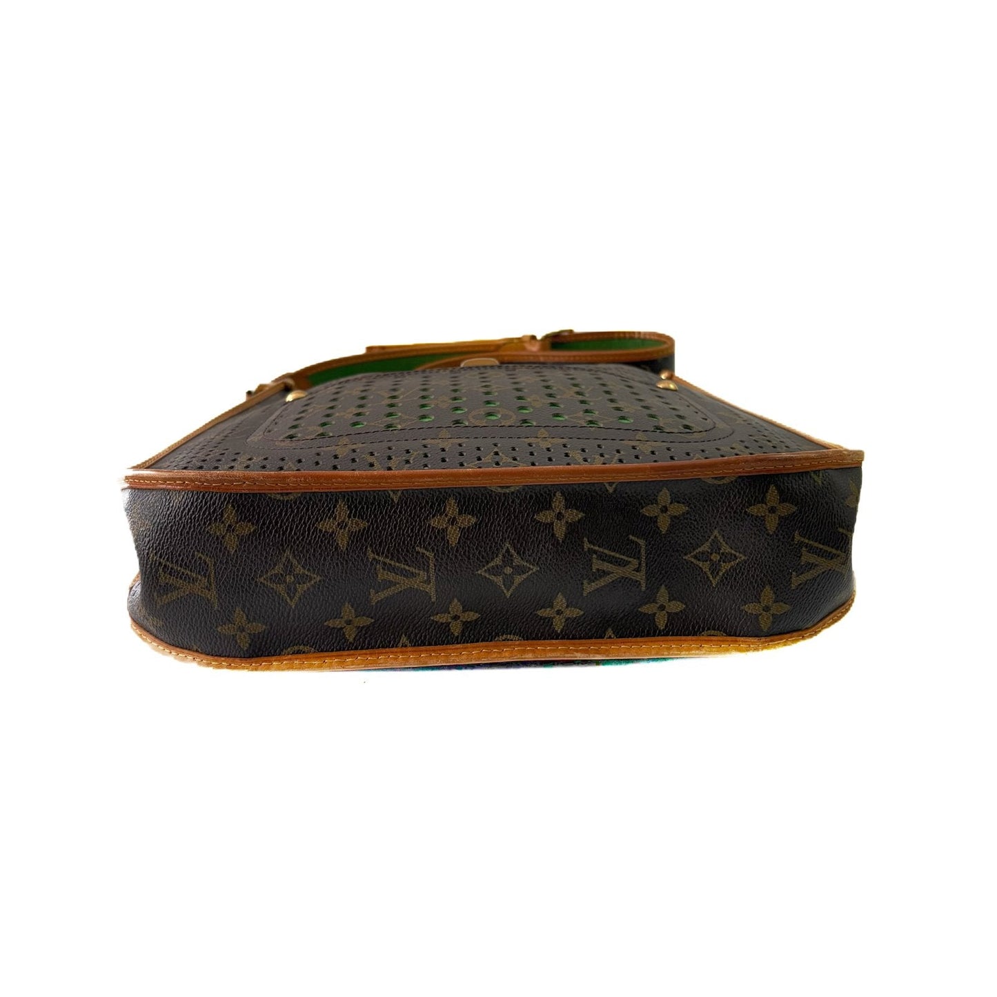 Monogram Perforé Shoulder Bag Brown and Green