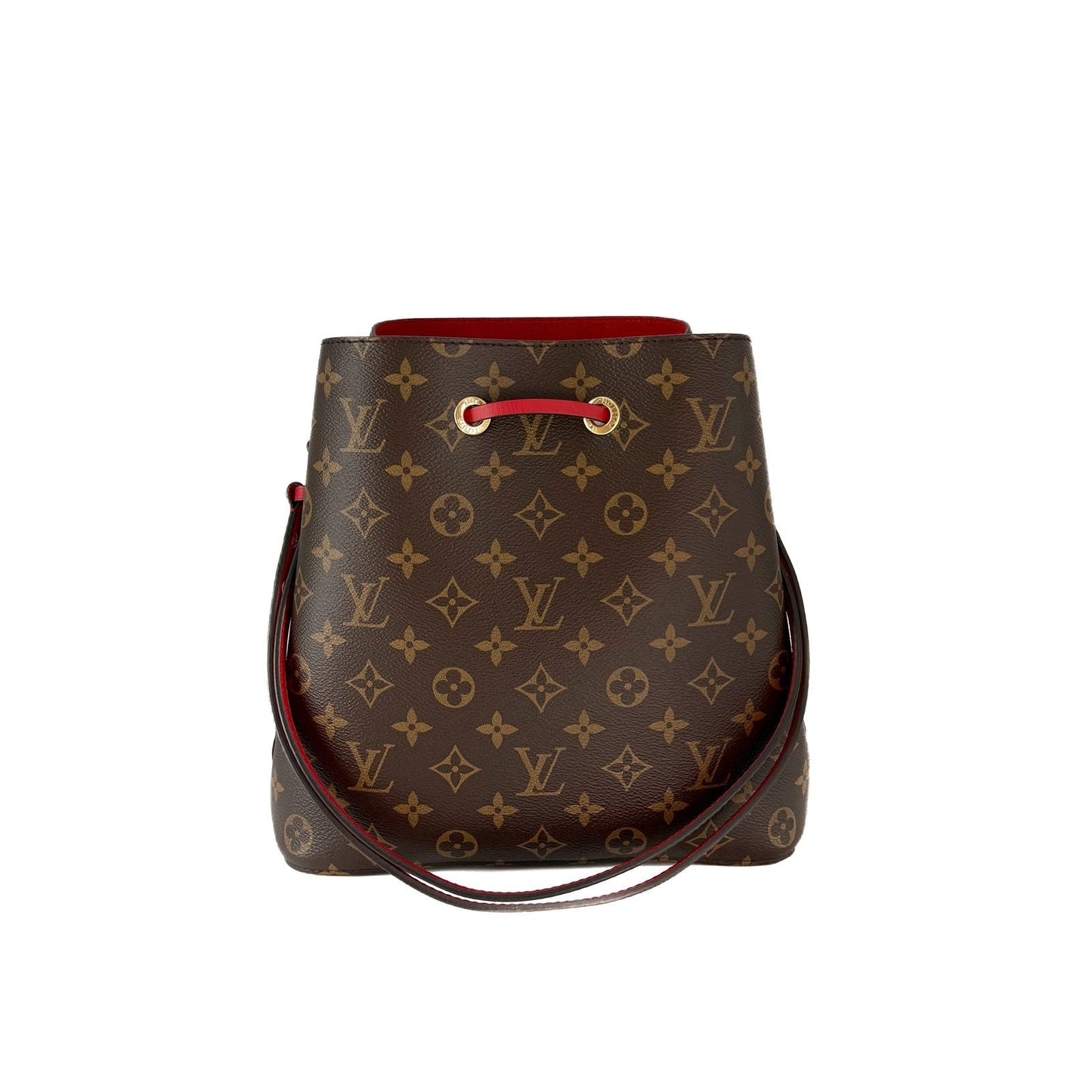 NeoNoe MM Monogram and Red Bucket Bag