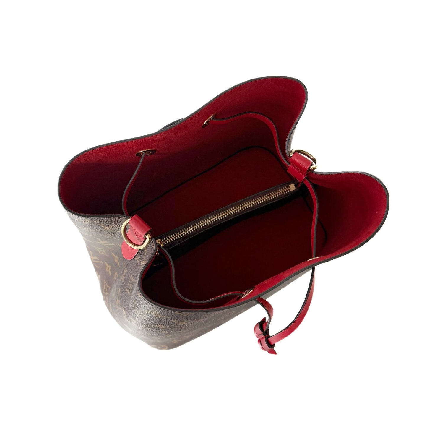 NeoNoe MM Monogram and Red Bucket Bag