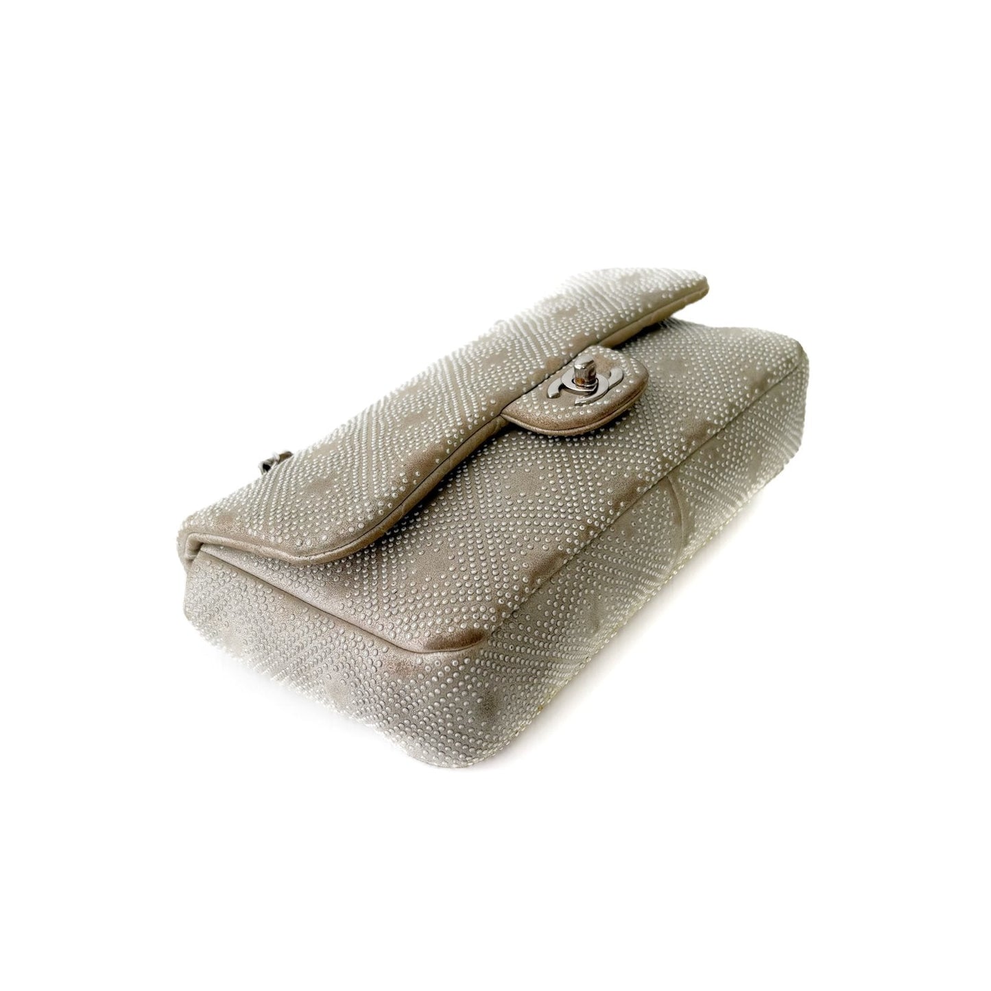 Classic Flap Medium Shimmer Fabric Silver Hardware