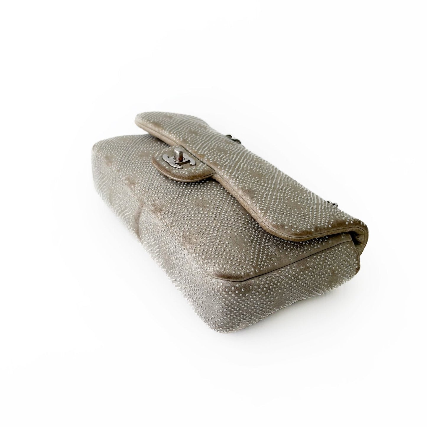Classic Flap Medium Shimmer Fabric Silver Hardware