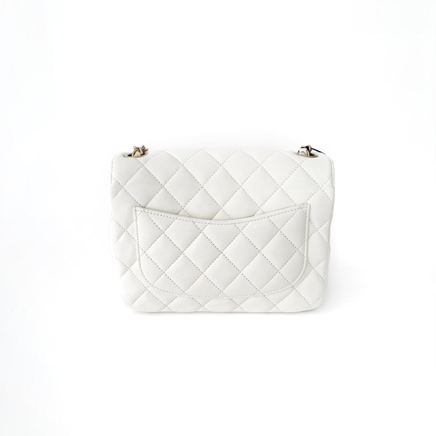 Mini Square Flap White Seasonal Chain