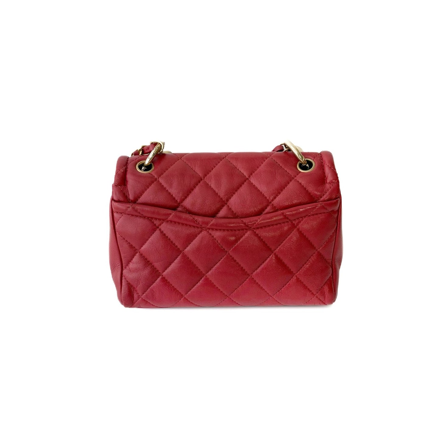 Classic Flap Small Red Lambskin Gold Hardware