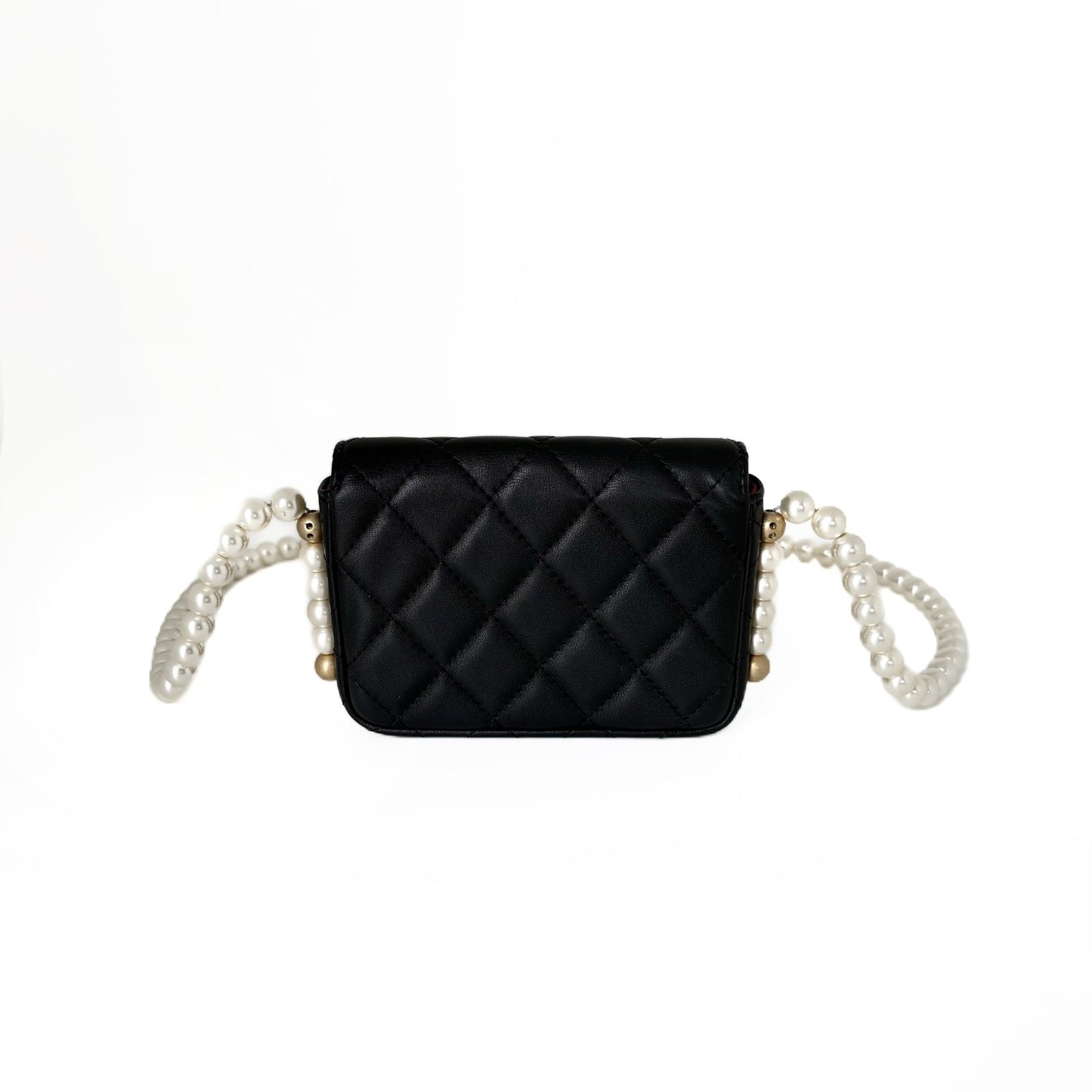 WOC Pearl Chain Mini Black