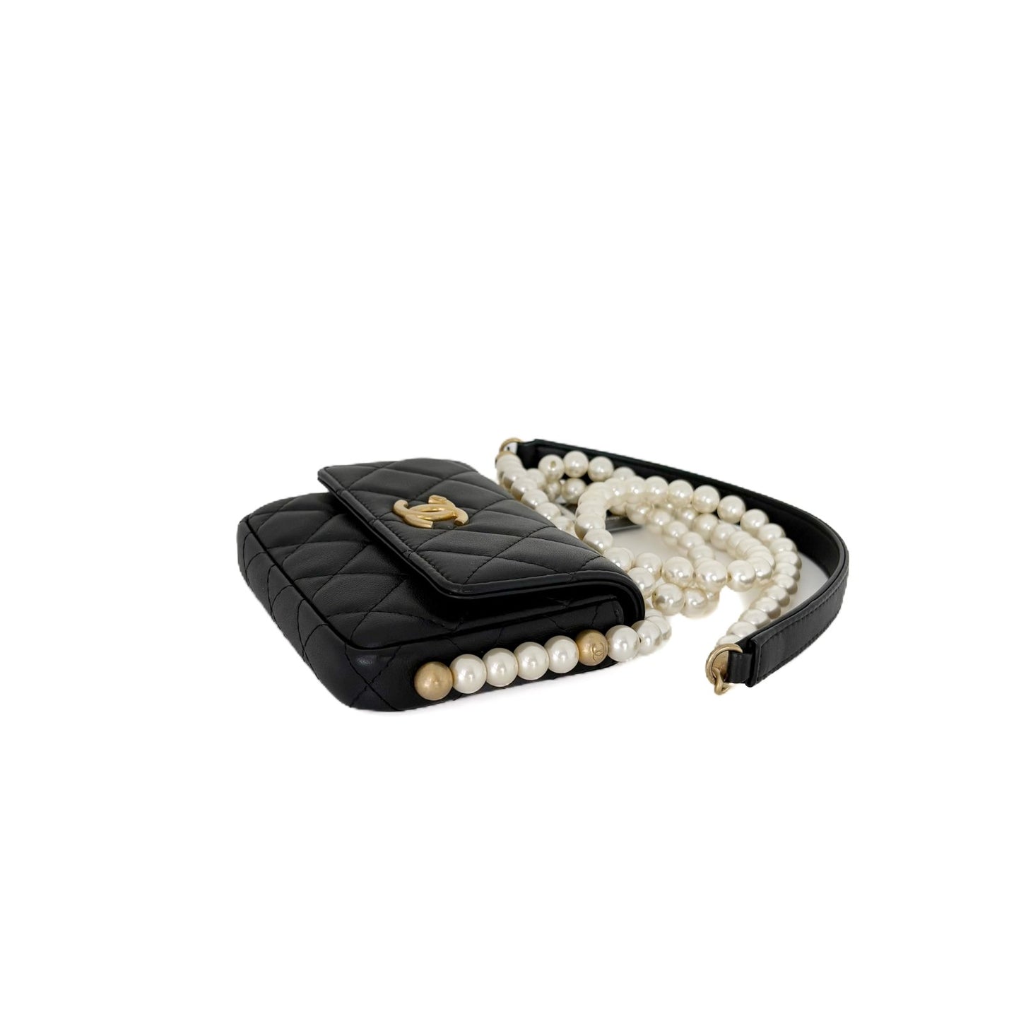 WOC Pearl Chain Mini Black