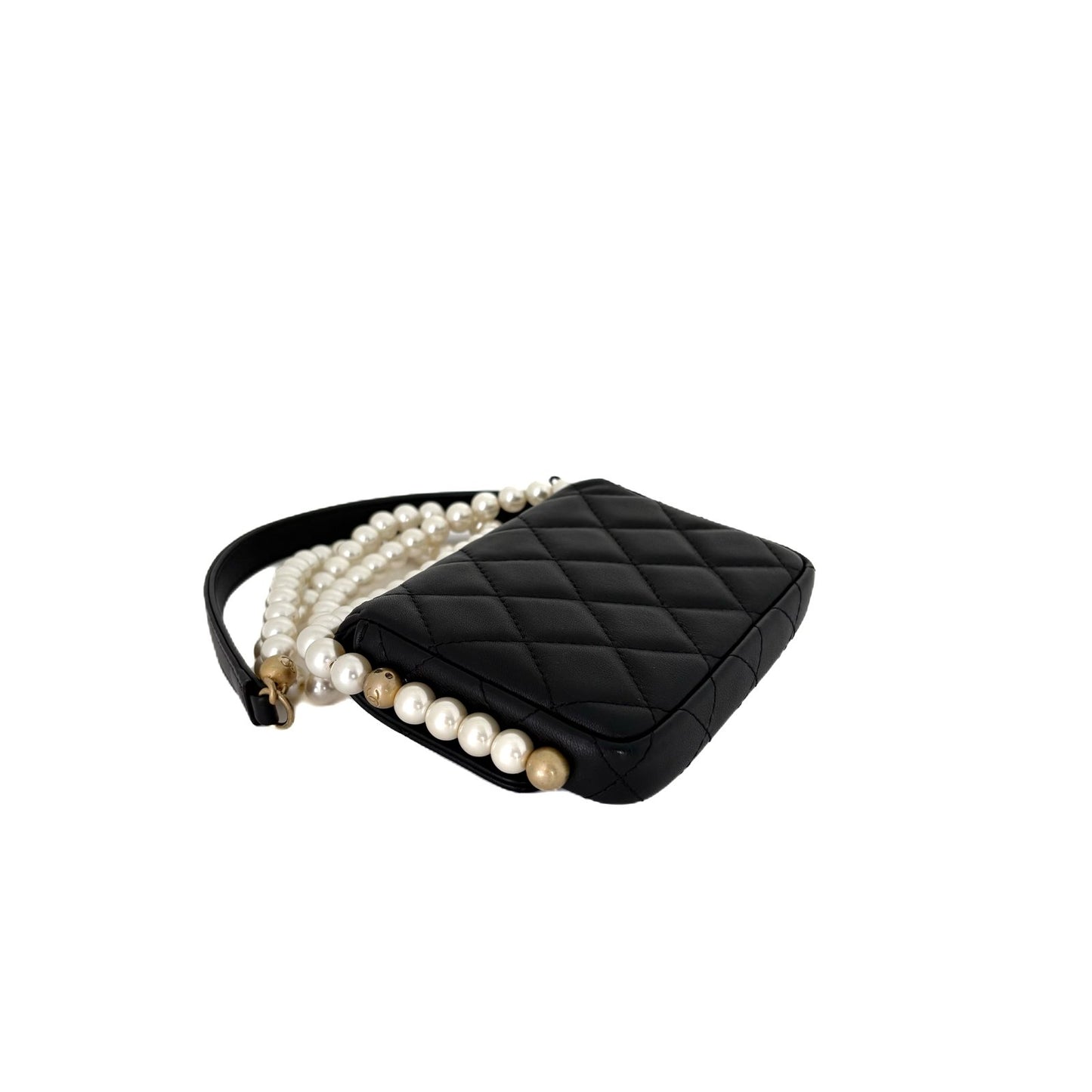 WOC Pearl Chain Mini Black