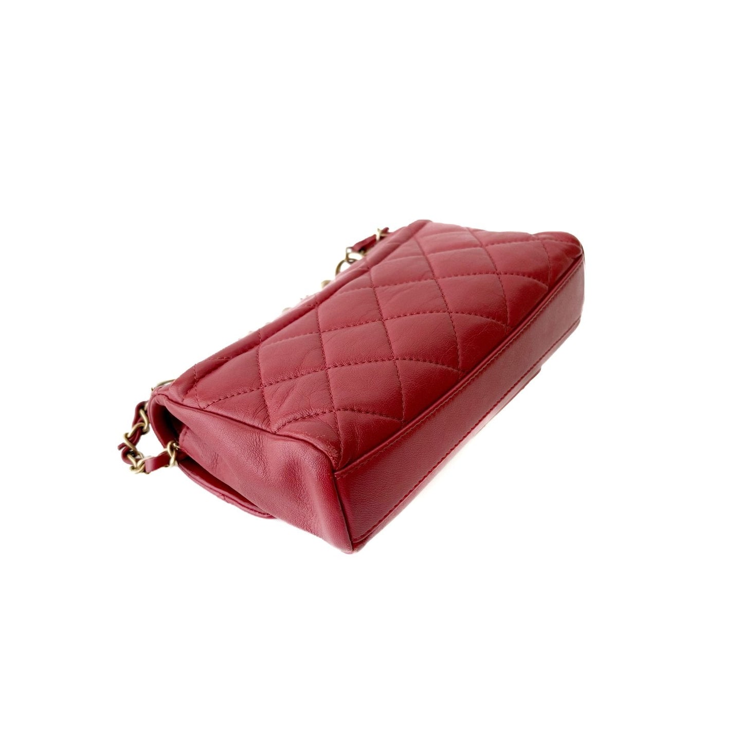 Classic Flap Small Red Lambskin Gold Hardware