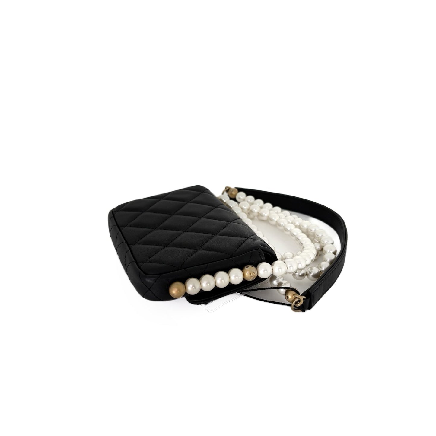 WOC Pearl Chain Mini Black
