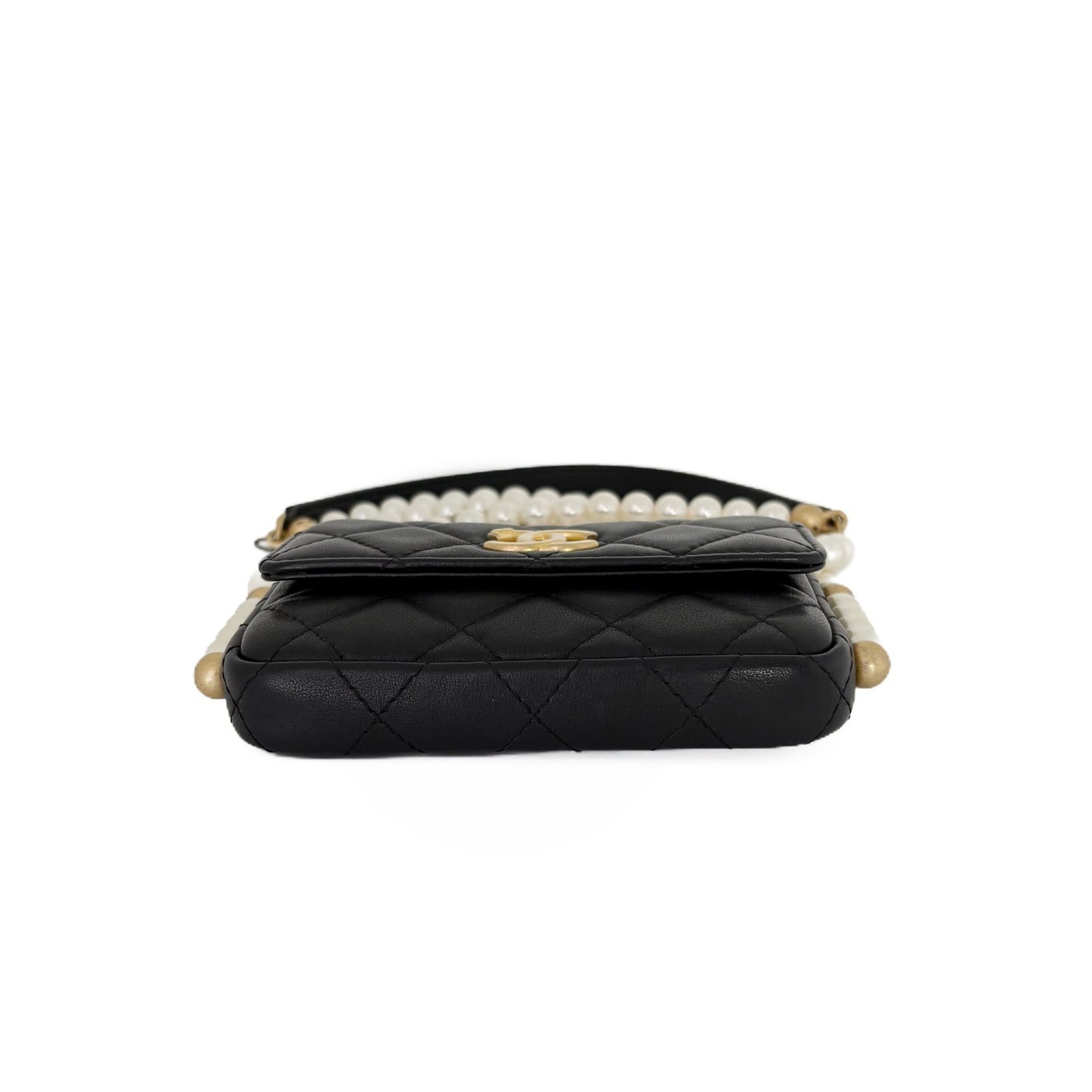 WOC Pearl Chain Mini Black