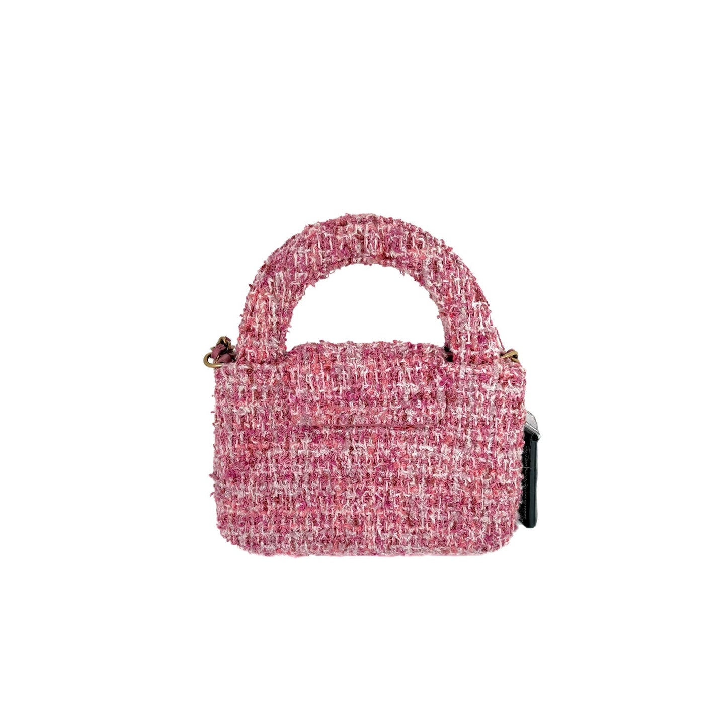 Mini Shopping Tote Tweed Pink/White
