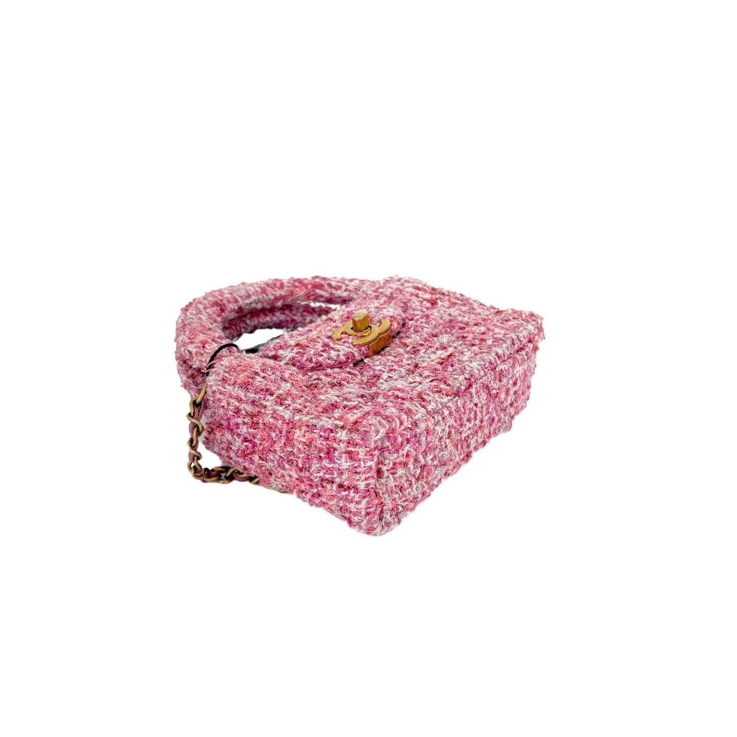 Mini Shopping Tote Tweed Pink/White
