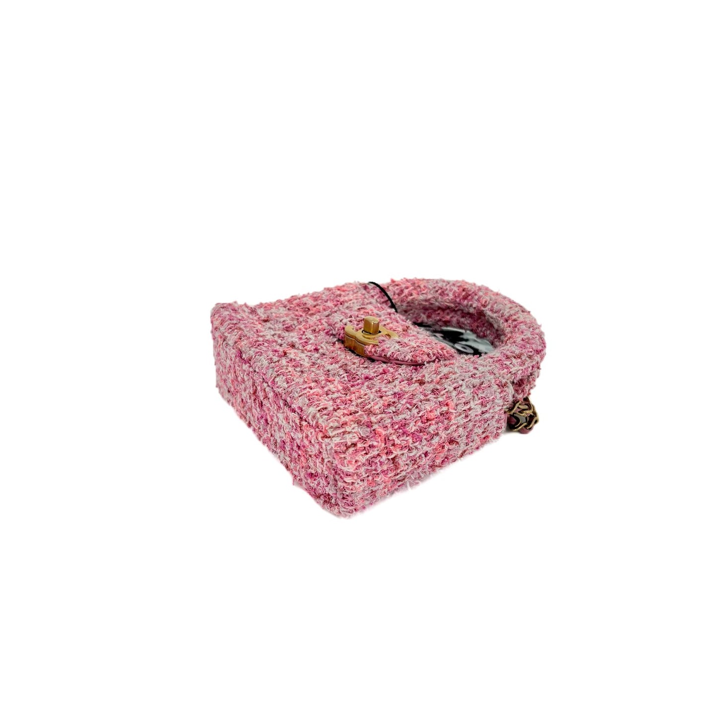 Mini Shopping Tote Tweed Pink/White