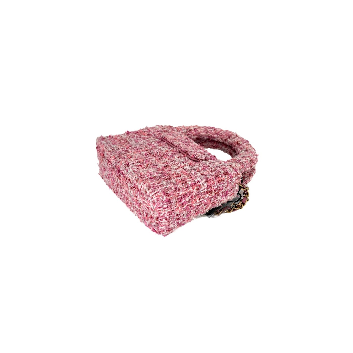 Mini Shopping Tote Tweed Pink/White