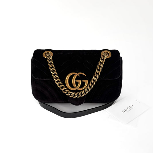 GG Marmont Velvet Flap Bag