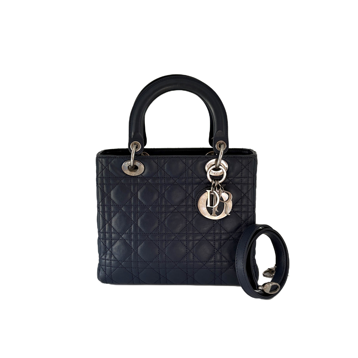 Lady Dior Medium Navy blue