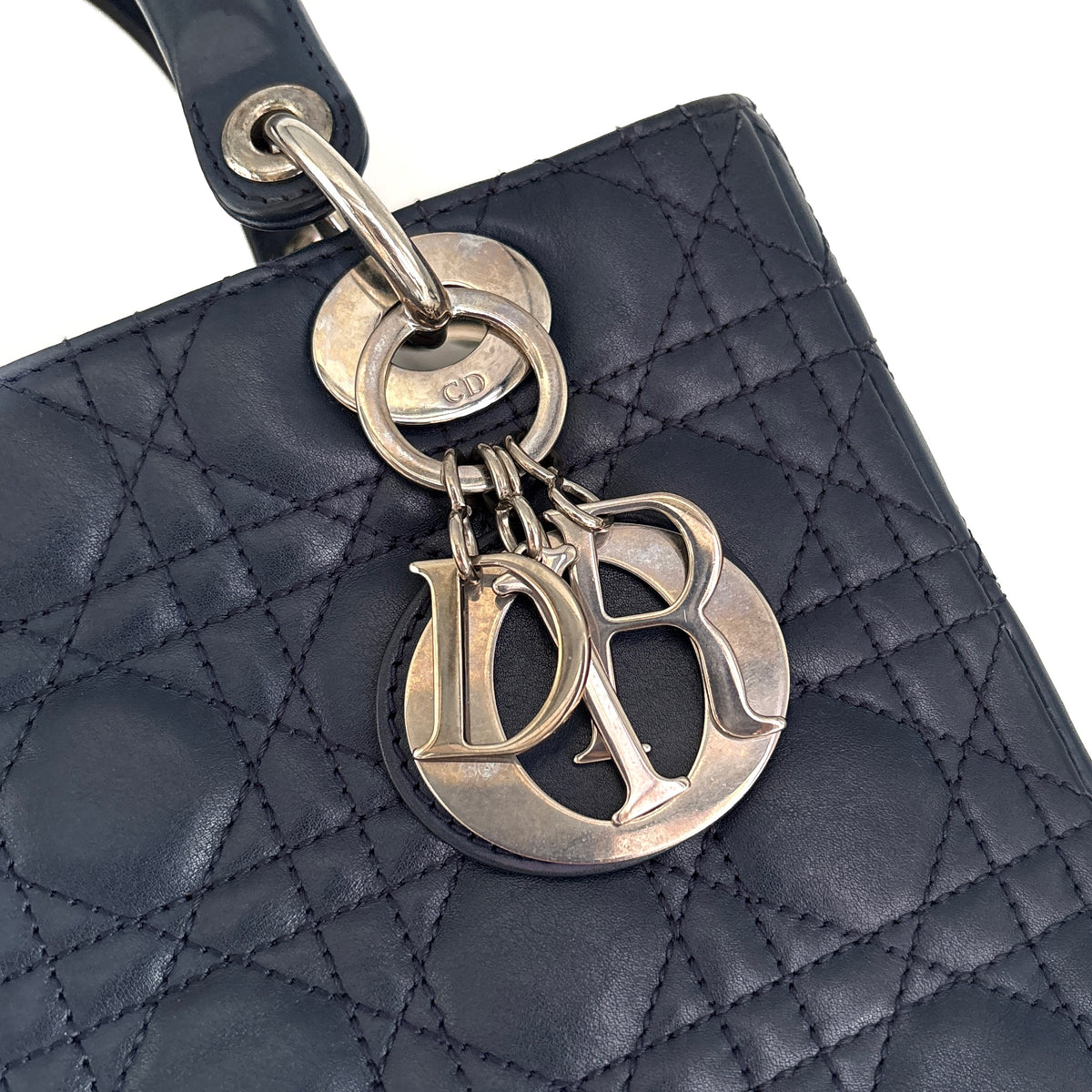 Lady Dior Medium Navy blue