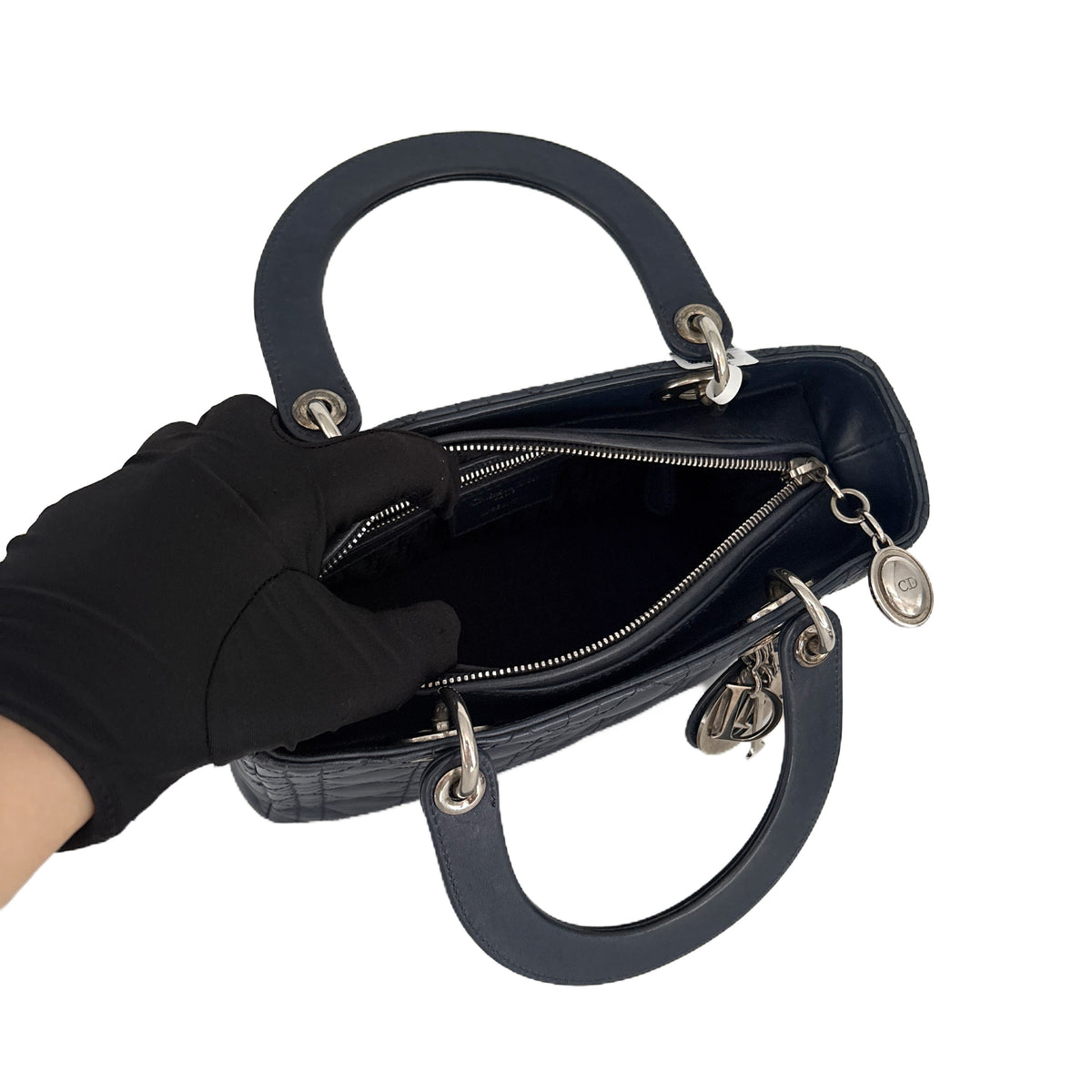 Lady Dior Medium Navy blue