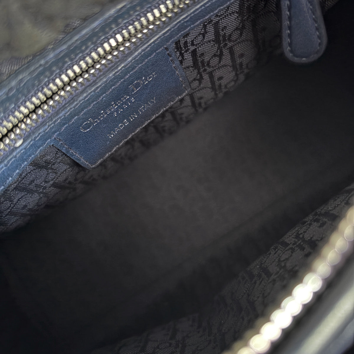 Lady Dior Medium Navy blue