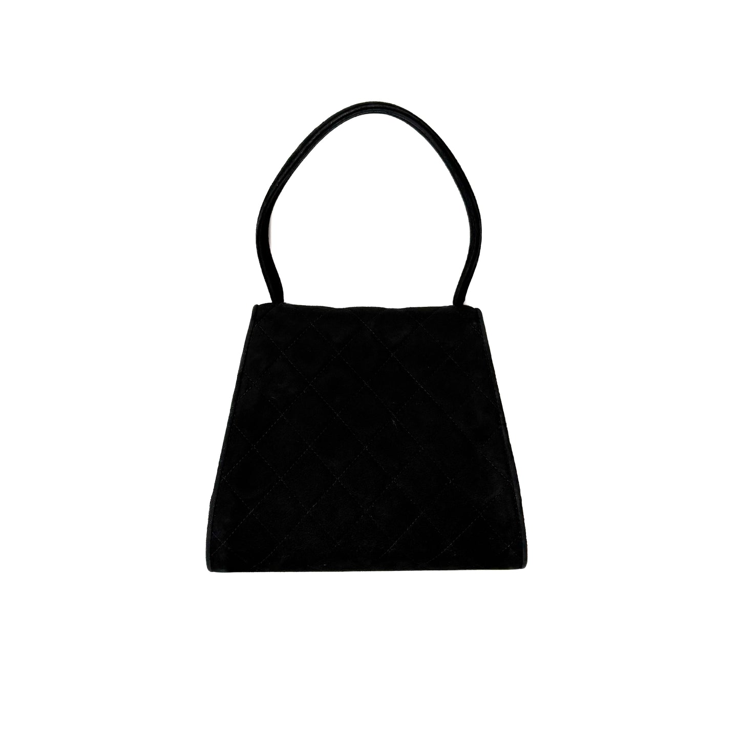 Vintage Quilted Suede Top Handle Bag