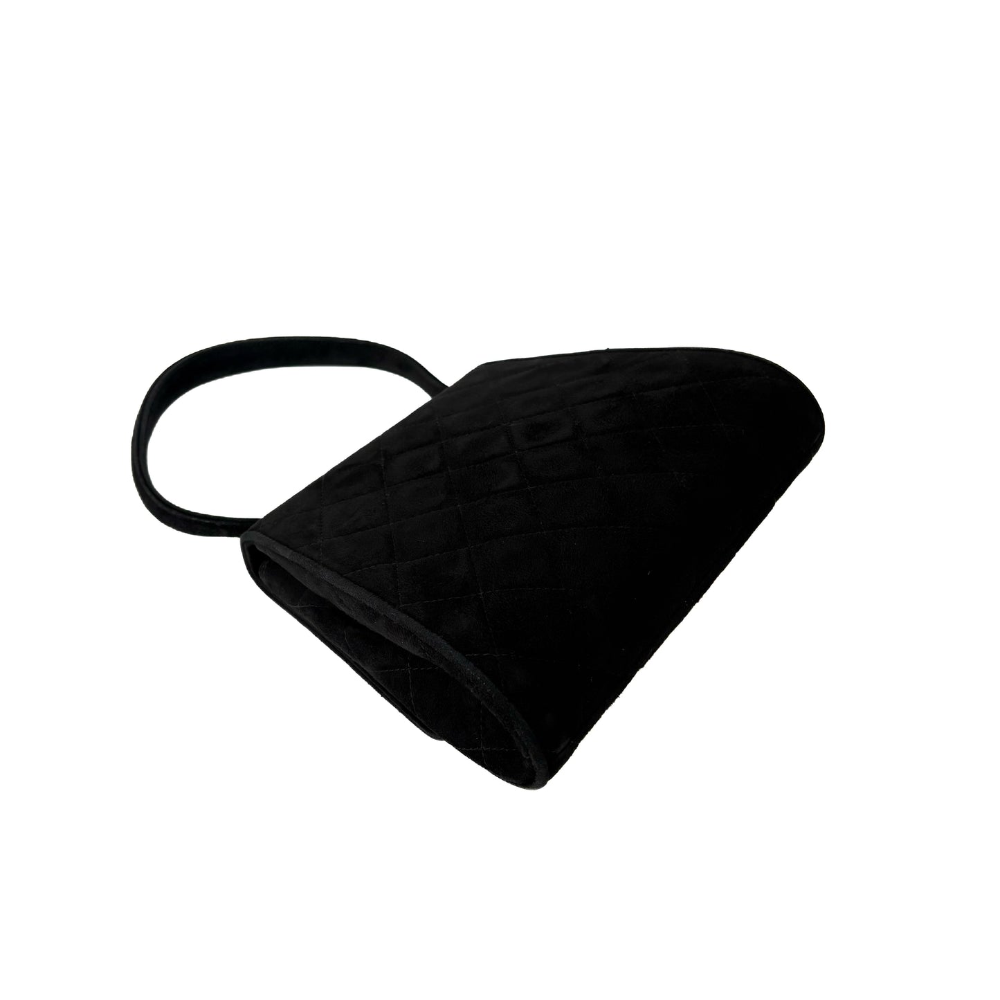 Vintage Quilted Suede Top Handle Bag