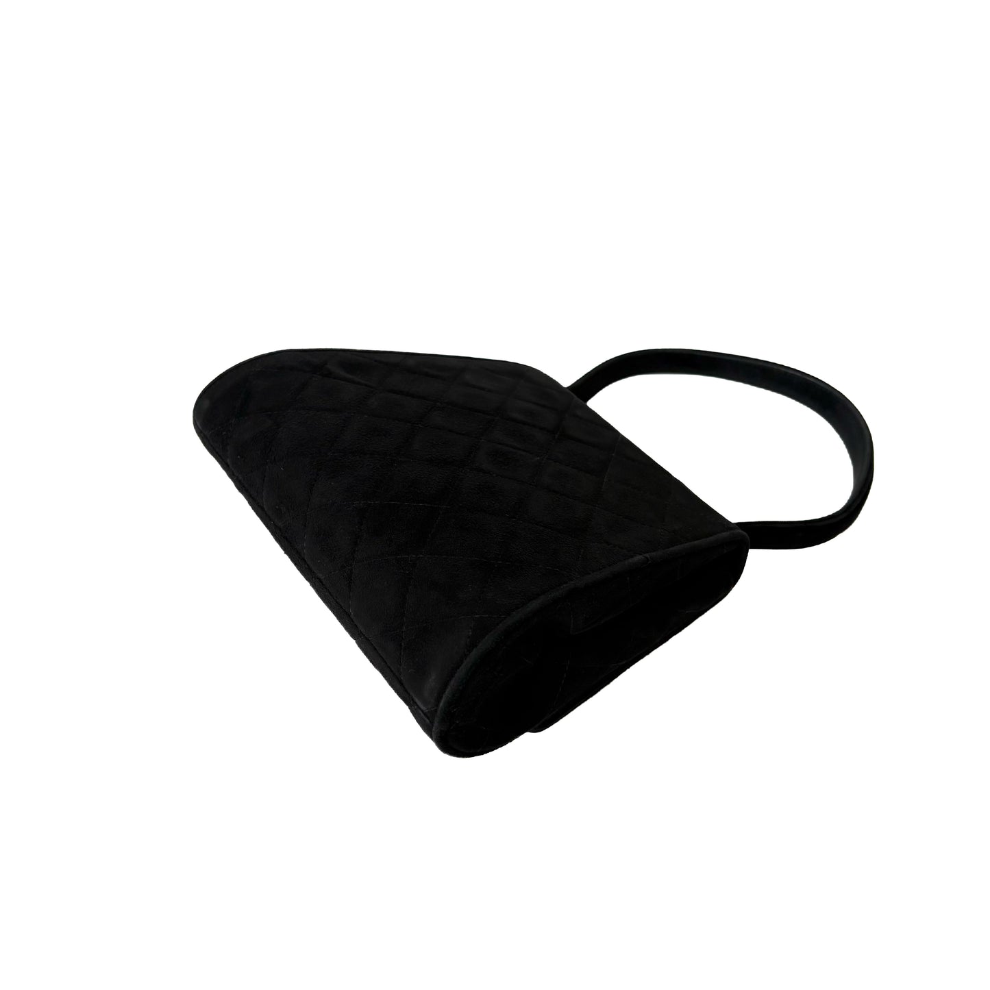Vintage Quilted Suede Top Handle Bag