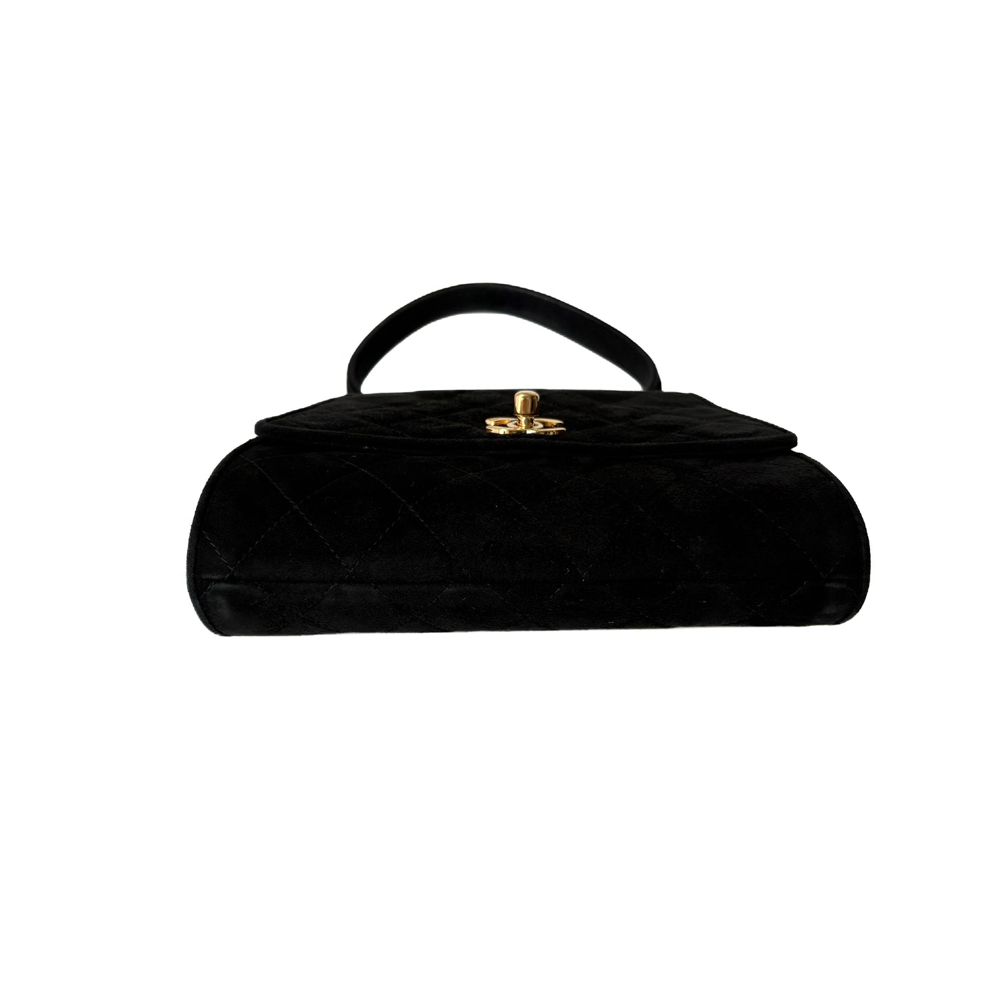 Vintage Quilted Suede Top Handle Bag
